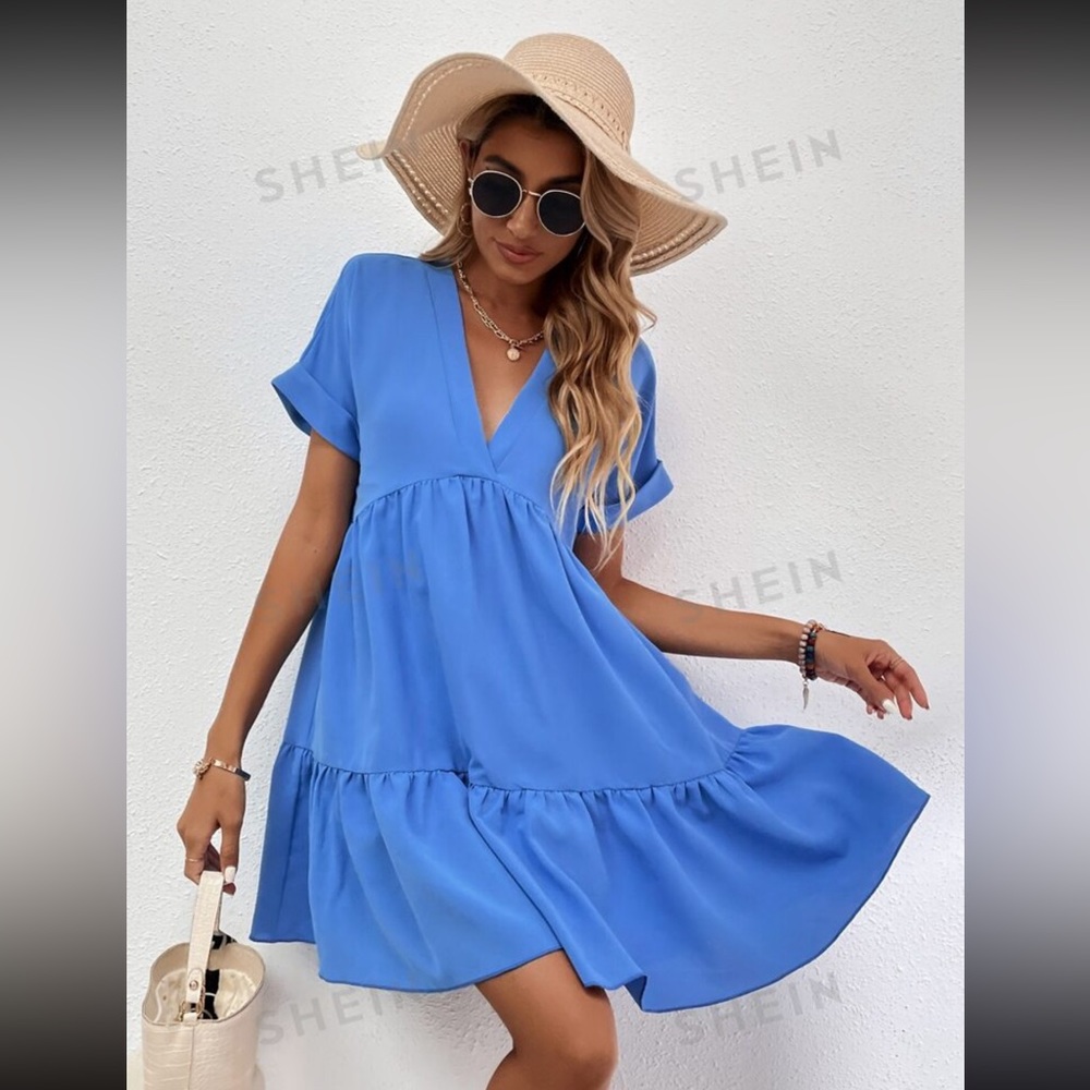 SHEIN cuff ruffle dress